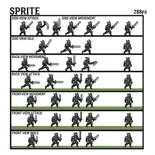 Dungeons & Dragons Pixel Art Character Sprite Sheet