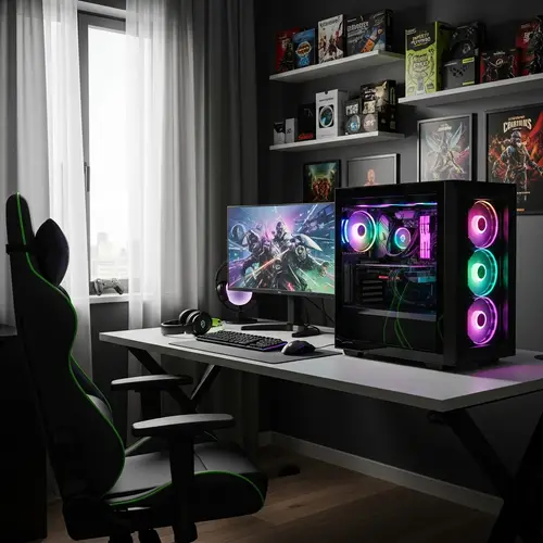 High-Performance Gaming PC on Modern Desk | Gaming Setup
