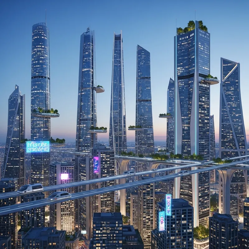 Futuristic Urban Skyline | Advanced Cityscape Technology