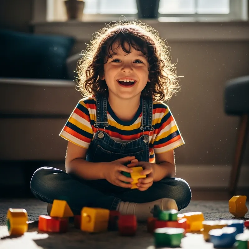Adorable 6 Year Old Playing Happily