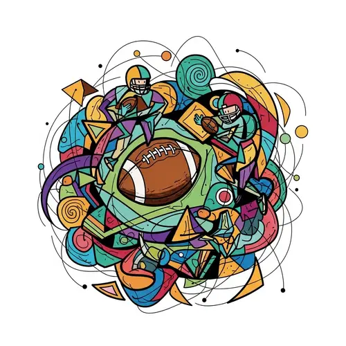 Abstract Football Art - Geometric Shapes, Interconnecting Lines
