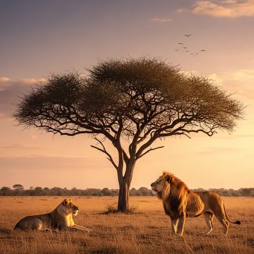 Male and Female Lions in the Savannah | Wildlife Encounter