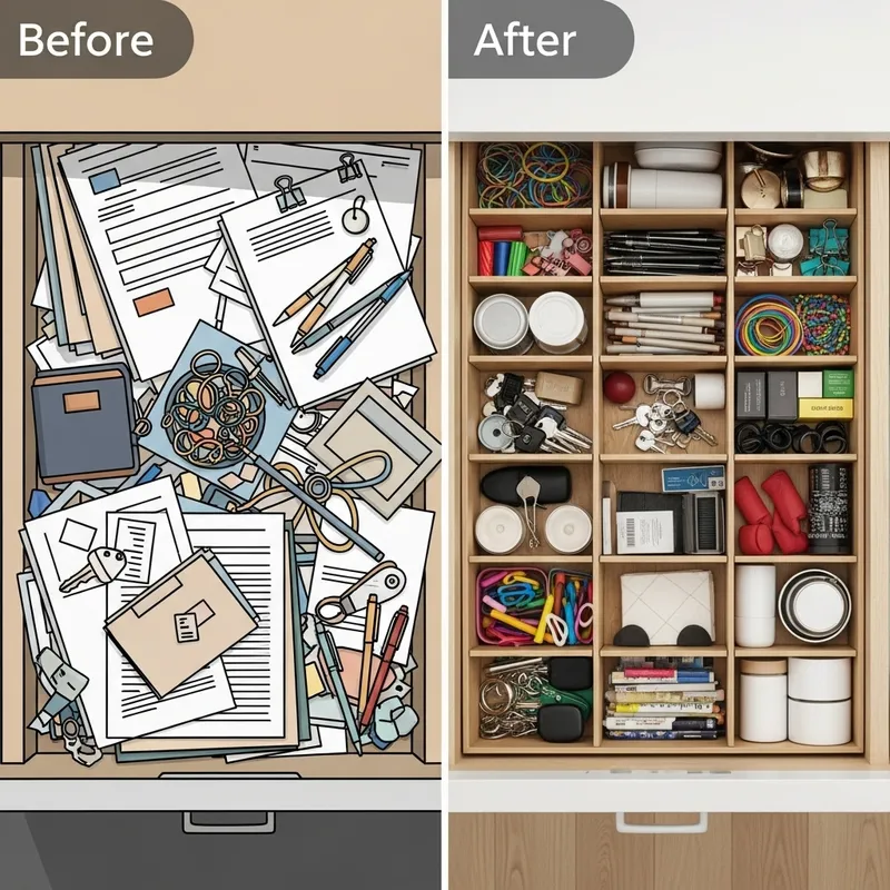 Transform Your Drawer: Chaos to Order Before & After