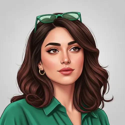 Strikingly Beautiful Middle Eastern Woman with Auburn Brown Hair & Glasses