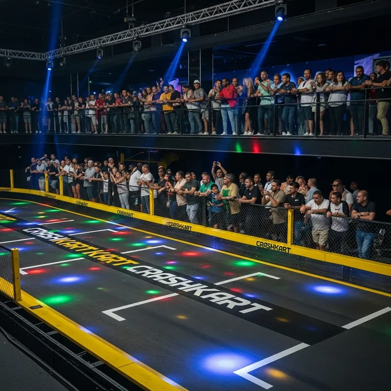 Exciting Electric Go-Kart Race Under Disco Lights at CrashKart