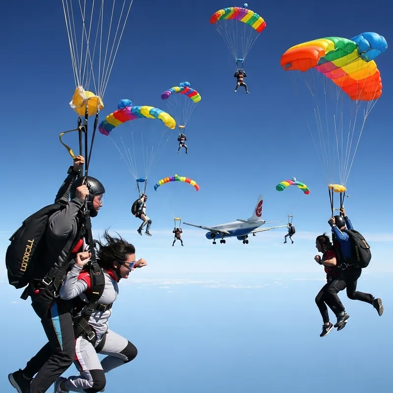 Adventurous Plane Parachute Descent | Thrilling Skydiving Experience