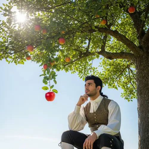 Newton Under the Apple Tree: A Moment of Discovery