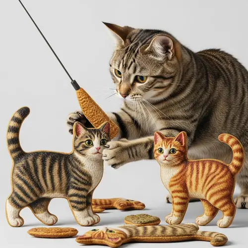 Surreal Cat Play: Real vs Inanimate Treats