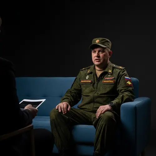 Dramatic Portrait of Russian Military Interview