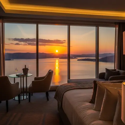 Dreamy Suite with Serene Lake Sunset View
