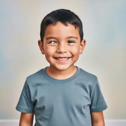 Young Hispanic Boy with Cheerful Smile