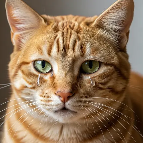 Crying Cat - Adorable Feline in Tears