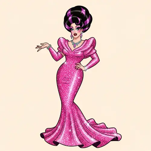 Glamorous Drag Queen Betty Boop in Art Deco Style