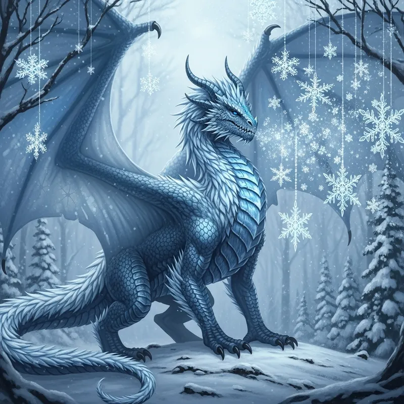 Frost Furry Dragon - Majestic Ice Dragon