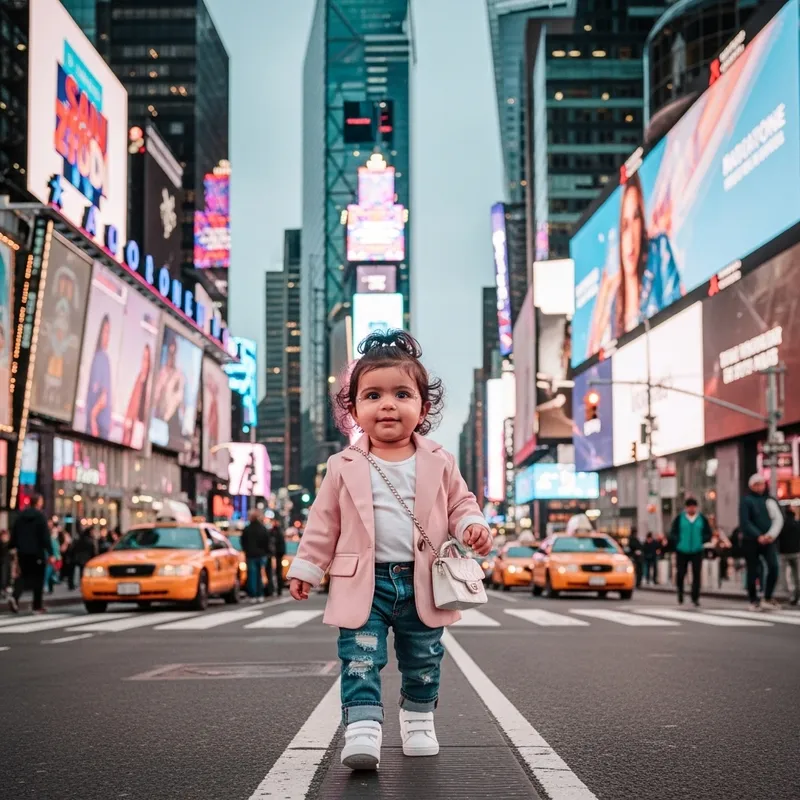 Stylish Baby Girl Fashion - Times Square United States Stylish Baby Girl Fashion - Times Square United States