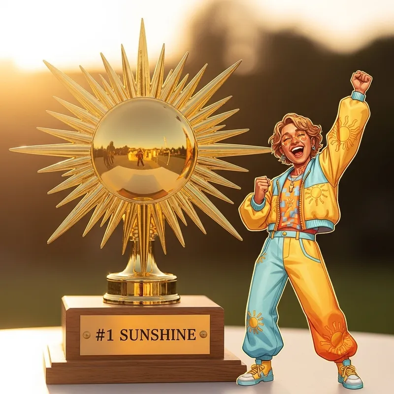 #1 Sunshine Trophy - Celebrate Joy and Positivity #1 Sunshine Trophy - Celebrate Joy and Positivity
