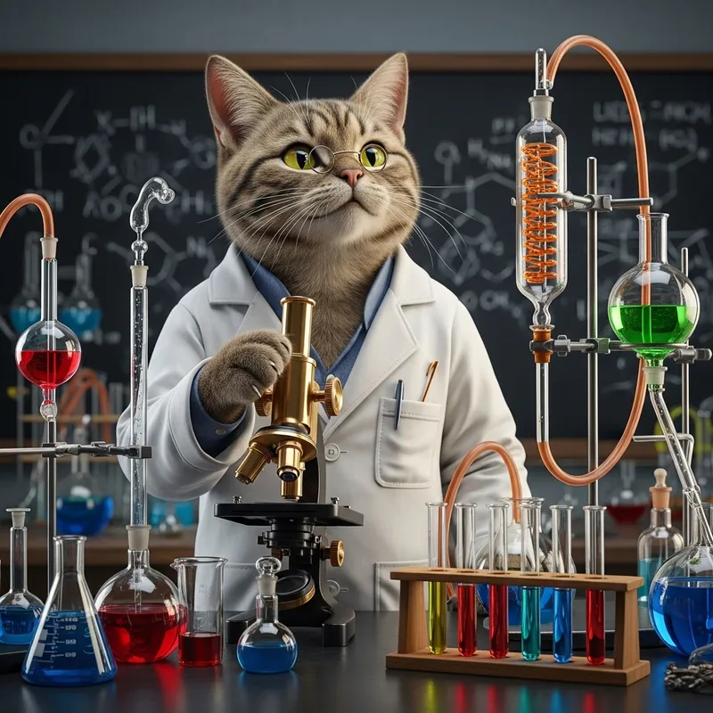 Cat Scientist in Laboratory Cat Scientist in Laboratory