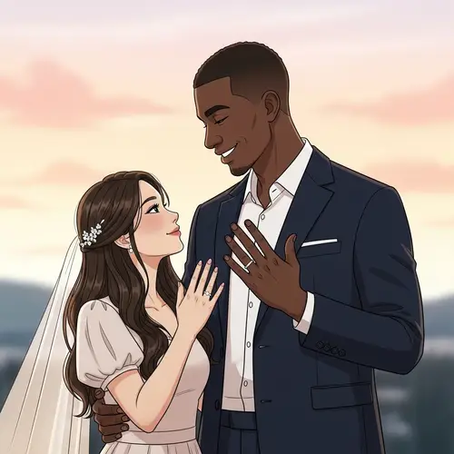Multicultural Wedding Illustration | Diverse Engagement Scene
