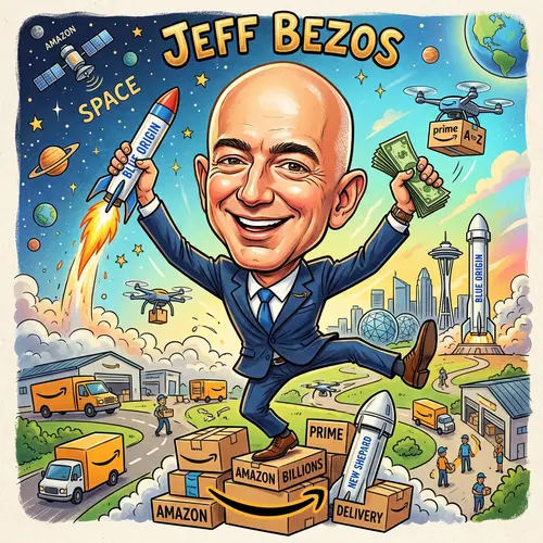 Jeff Bezos Caricature Art
