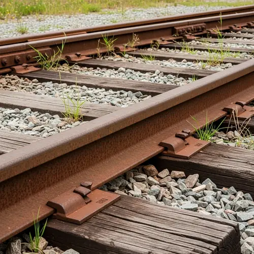 Rusted Iron Railroad Track: A Symbol of Forgotten Human Industry