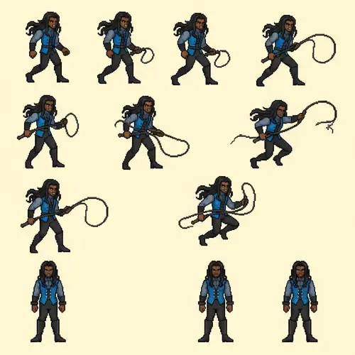 Pixel Art Vampire Hunter Sprite Sheet for Platform Game
