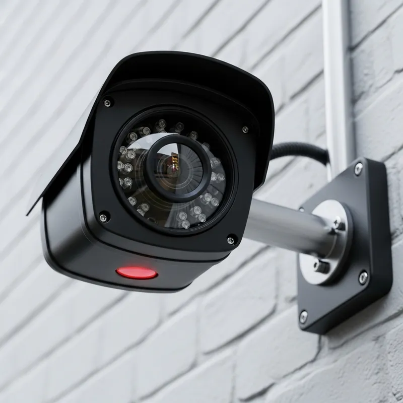 Detailed Wall-Mounted CCTV Camera Scene