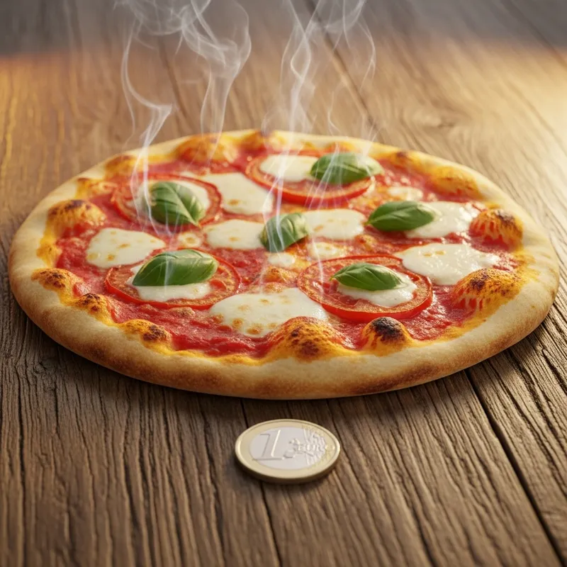 Illustration of One Euro Pizza Sketch