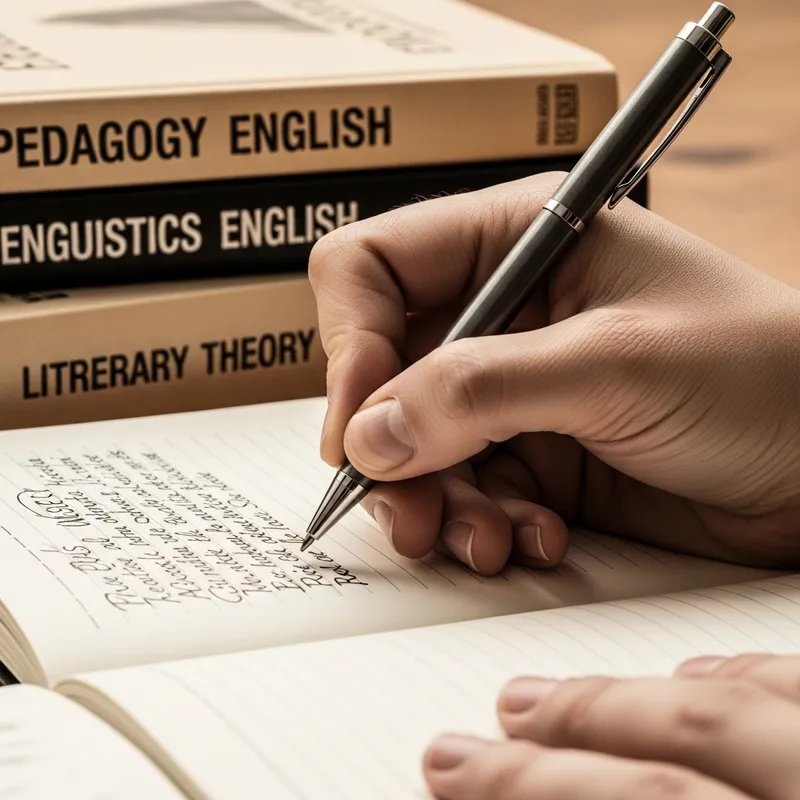 Close-Up Handwriting with Pedagogy and English Books | Light Brown Palette