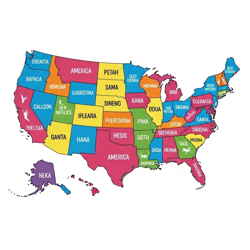 Intricate USA Map | Optimistic State Borders