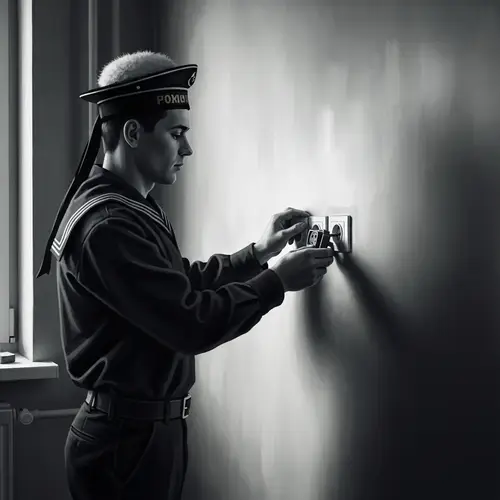 Vintage Russian Construction Worker Digital Painting