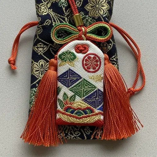 Traditional Japanese Omamori Talisman - Symbolic Intricate Design