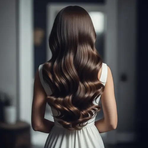 Cascading Long Hair Photo | Mystery and Poise