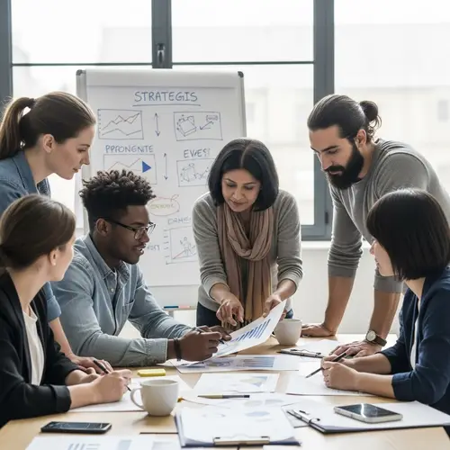 Diverse Team Engaged in Team-Building Activity