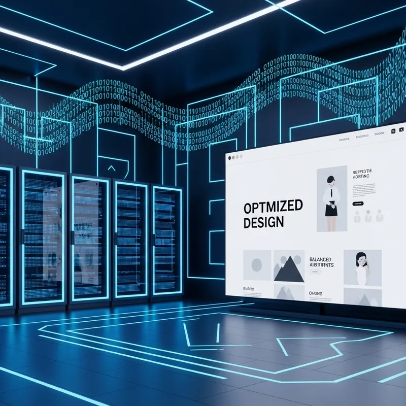 Web Hosting with Optimized Design | Digital Server Racks & Responsive Website Display Web Hosting with Optimized Design | Digital Server Racks & Responsive Website Display