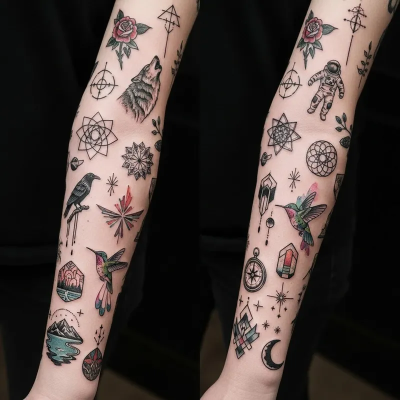 Intricate Miniature Tattoos - Styles & Motifs Composite Intricate Miniature Tattoos - Styles & Motifs Composite