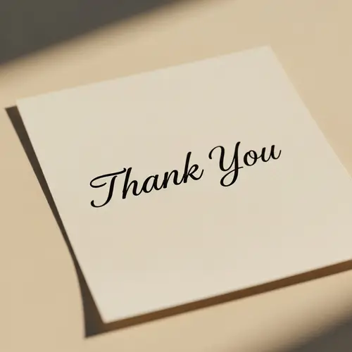 Elegant 'Thank You' Note for Video Ending