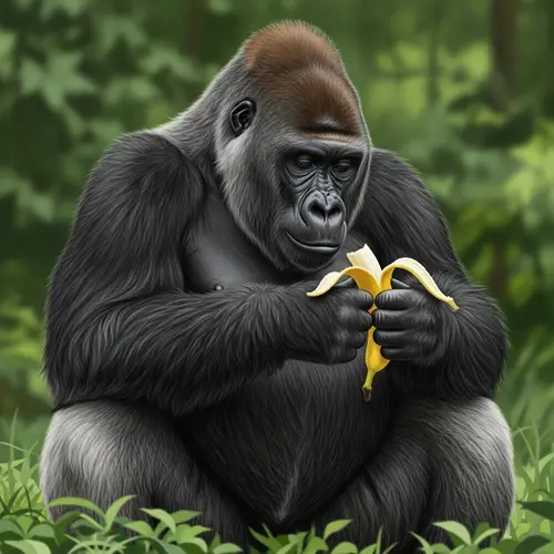 Adult Female Gorilla in Lush Green Jungle | Wildlife Scene