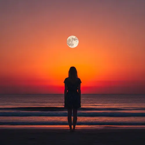 Ethereal Moonlit Beach Scene | Artistic Photography