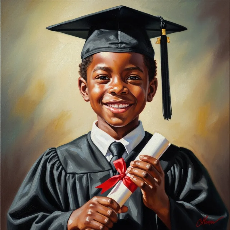 African Boy Graduating Portrait African Boy Graduating Portrait