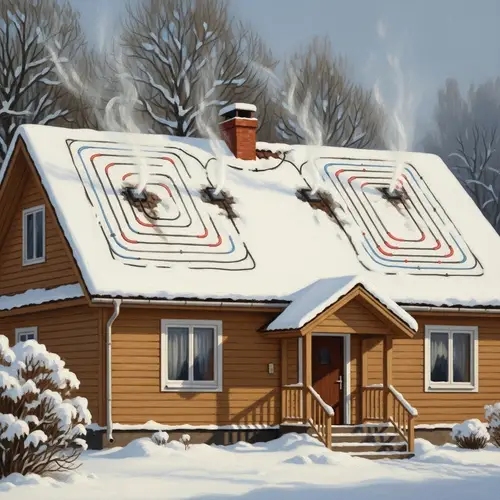 Idyllic Countryside Winter Scene with Snow-Covered House
