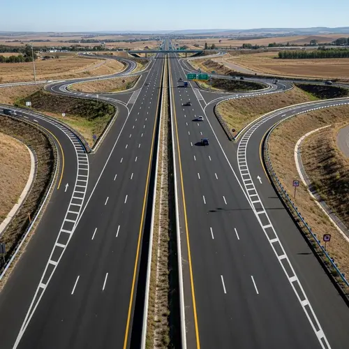 Vast Arterial Highway Network with Exits and Entry Ramps