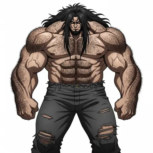 Massive and Muscular Character with Raw Strength and Confident Expression