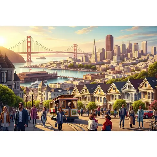 San Francisco Landmarks & Morning Hues: A Vibrant Scene