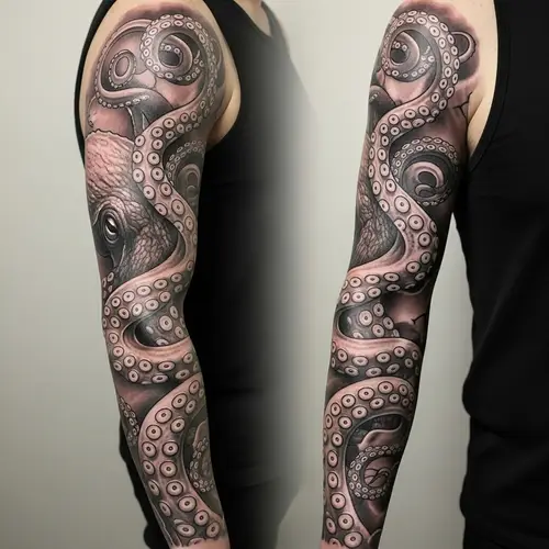 Octopus Sleeve Tattoo Design for Unique Arm Art