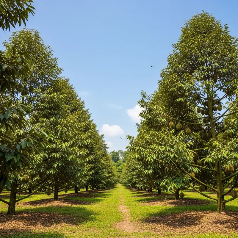 Vast Durian Orchard - Lush Trees & Tranquil Setting