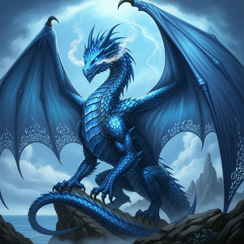 Majestic Blue Dragon - Sapphire Hue Legend