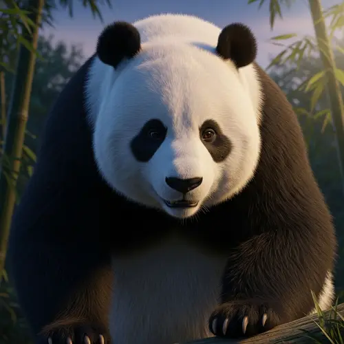 Mature Aggressive Giant Panda in Realist Cinematic Style