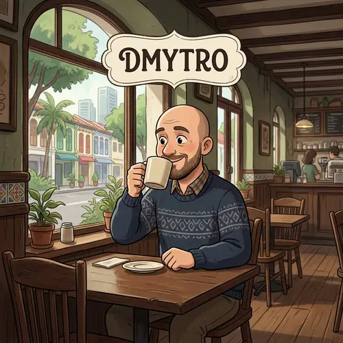 3D Cartoon of Dmytro: A Ukrainian in Singapore