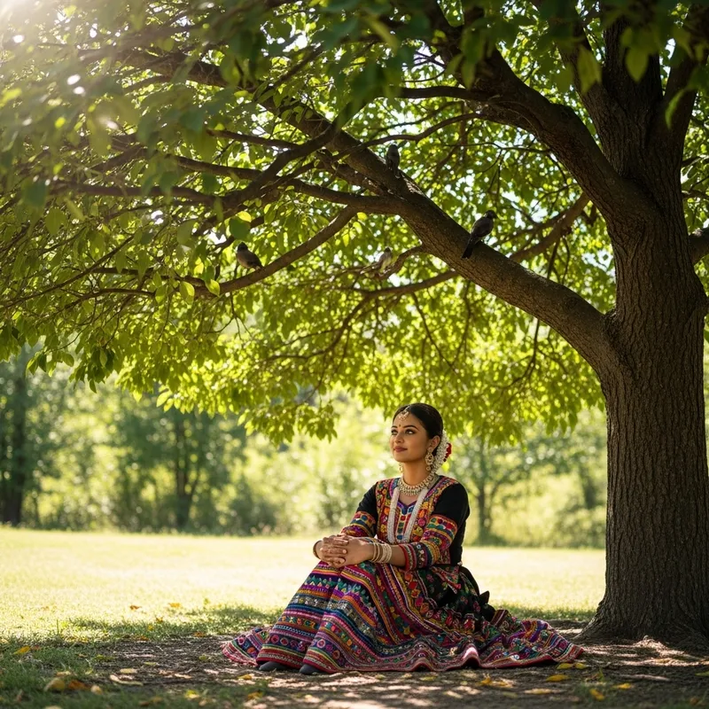 Serene Kumari Under Tree
