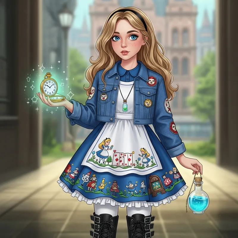 Alice Evergreen: Modern Wonderland Explorer | Curious Aura & Magical Accessories